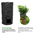 Collapsible Garden Yard Compost Bag with Lid Fertilizer Waste Sacks Composter Ferment Manure Waste Collector Durable Easy Install Easy to Use. 