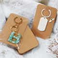 Cardboard Keychain Cards Customizable 7x12cm Eco-Friendly Display Cards 50pcs Kraft Paper Jewelry Holders for Small Businesses. 