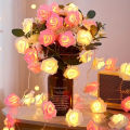 1PCS 2M Rose Small Colored Lights String Lights LED White and Pink Rose Birthday Decor Gift Room Bedroom Decoration. 