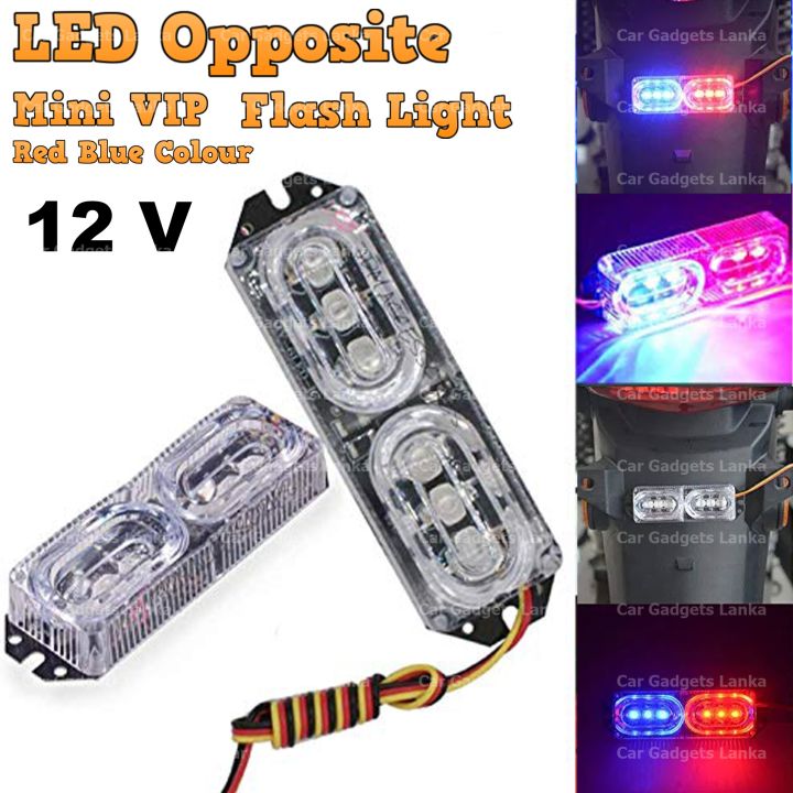 LED Opposite Mini VIP Flash Light Red Blue Colour | Daraz.lk