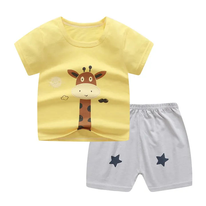 Yfashion%202Pcs%20Unisex%20Baby%20Short%20Sleeved%20ops+Shorts%20Cartoon%20Pattern%20Clothes%20ldren%20e%20Wear%20-%20Image%208