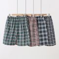 Cotton Summer Beach Pants Loose Casual Knee Length plus Size Pajama Pants Plaid Shorts Quick-Drying Large Trunks Home Wear-Resistant. 