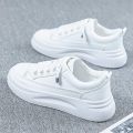 White Women's Shoes Hot Sale 2024 White Shoes Sneakers Breathable New Sports Summer Versatile Thick-Soled Daddy Spring and Autumn. 