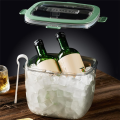 BRADOO Portable Ice Bucket for Freezer with Lid & Ice Tong for Outdoor Camping, Clear Refrigerator Storage Bin. 