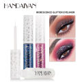 HANDAIYAN Glitter Eyeliner Colorful Diamond Shining Sequins Party Makeup Liquid Eye Liner Waterproof Blue Silver New. 