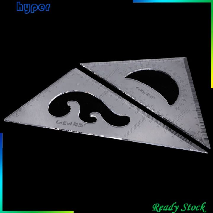 Pack%20of%202%20Triangular%20Ruler%20Set,%2030/60%20and%2045/90%20Triangles,%20Set%20Squares,%20Geometry%20Ruler%20Precise%20Imperial%20Graduation%20Drafting%20Drawing%20Measuring%20Rulers%20-%20Image%204