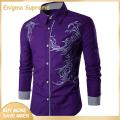Enigma- Male Shirt Lapel Casual Men Shirt. 