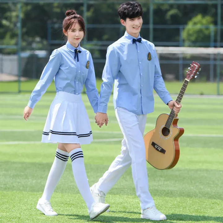 Korean%20Style%20School%20Uniform%20Suit%20Female%20Student%20Clothes%20Spring%20and%20Summer%20Short%20Sleeves%20College%20Style%20Junior%20High%20School%20Student%20Two-Piece%20Suit%20British%20Style%20Sportswear%20-%20Image%202