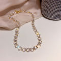 New Korea Fashion Choker Necklace Inlaid Rhinestone Pearl Necklace Women Jewelry Sunlight Mall. 