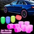 DeoDap Luminous Wheels Car Tire Valve Stem Caps, Glow Luminous at Night, Air Caps Cover Fluorescent, Illuminated Auto Car Wheel Valve Stem Caps Cover for SUV, Motorcycles, Truck. 