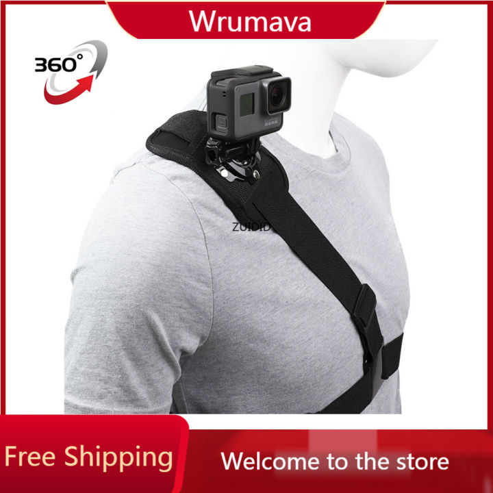 Go pro Accessories 360° shoulder Strap Mount Harness for Gopro Hero 12 11 10 9 8 7 6 5 SJ4000 for Xiaomi Yi Camera Chest Harness