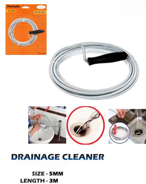 Kitchen Toilet Sewer Blockage Hand Tool Pipe Dredger 5 Meters Drains