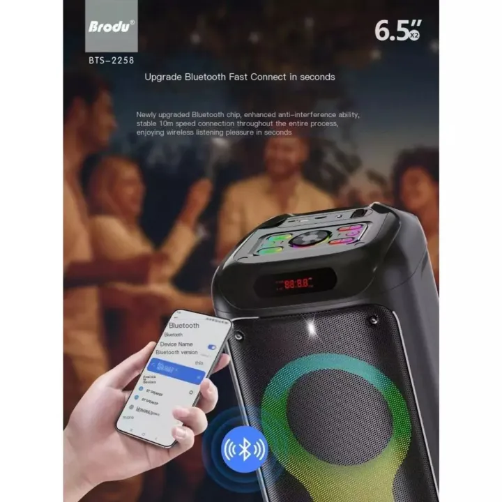 Brodu%20BTS-2258%20/%20BTS-2259%20Dual%206.5"%20Supper%20Bass%20Portable%20Wireless%20Bluetooth%20Speaker%20with%20Rechargable%20Wireless%20Mic%20RGB%20Light,%20FM%20Mic,%20FM,%20AUX,%20USB,%20SD%20Card,%20Karaoke%20Speaker%20with%20Dual%20Mic%20Buffel%20Subwoofer%20Music%20Player%20Party%20Box%20BTS%202258%20BTS%202259%20Partybox%20-%20Image%207