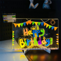Erasable Note Board DIY Drawing Board Luminous Hand-Written Board Information Marking Board Ornaments Set. 