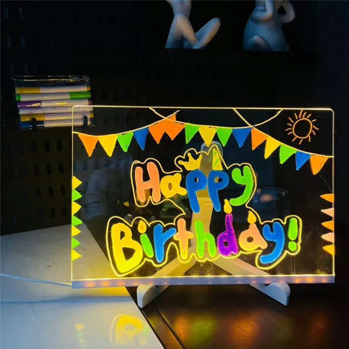Erasable%20Note%20Board%20DIY%20Drawing%20Board%20Luminous%20Hand-Written%20Board%20Information%20Marking%20Board%20Ornaments%20Set%20-%20Image%203