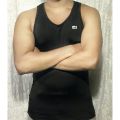 Arm Cut For Men's Tank Skinny Black Colour. 