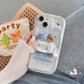 Cartoon Cute Melody Pompom Cinnamoroll Phone Cover Compatible for IPhone 7Plus XR Air 17 16 13 15 11 14 12 Pro Max 8 6 7 6S Plus X XS MAX SE 2020 Lovely 3D Wavy Curved Edge Stand Case. 