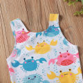 Yfashion Summer Kids Swimsuit Cartoon Crab Donut Printing Breathable Quick-drying Swimwear For 0-3 Years Old Girls Cotton. 