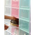ZDEPT.Thickened transparent shoe box Set of 6 Plastic shoe storage box Flip drawer style Shoe box. 