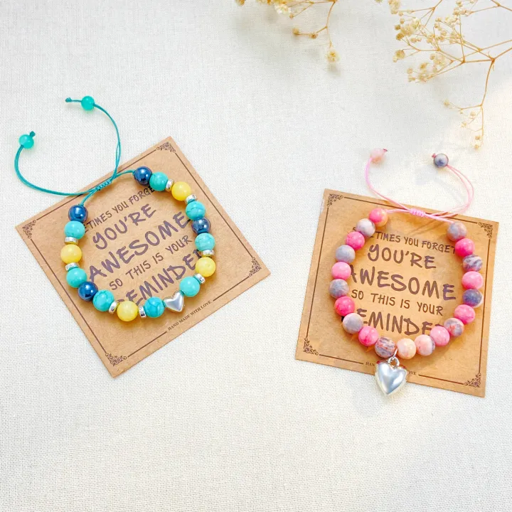 Qingwen%20European%20and%20American%20New%20Green%20Pink%20Colored%20Stone%20Beaded%20Bracelet%20Love%20Pendant%20Braided%20Rope%20Couple%20Bracelet%20Size%20Adjustment%20-%20Image%202