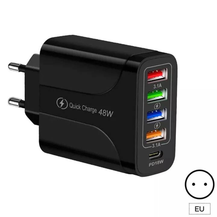 TONHA%2048W%20Quick%20Charger%203.0%20Fast%20Charge%204%20Port%20USB%20Wall%20Plug%203.1A%20Digital%20Display%20Fast%20Charger%20Adapter%20UK/EU/US%20Plug%20Wall%20Charger%20Wall%20Adapter%20For%20Huawei%20Samsung%20Vivo%20Oppo%20Xiaomi%20iPhone%20Honor%20Realme%20OnePlus%20-%20Image%202