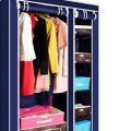 2 Door Storage Wardrobe Foldable and Movable Cloth/Fabric Wardrobe with Zip Up Collapsible Cupboard Model 98105. 