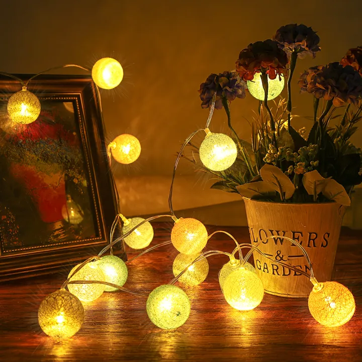 2.2M%2020Leds%20Cotton%20Ball%20String%20Lights%20Garland%20Ball%20Fairy%20Light%20String%20For%20Holiday%20Wedding%20Party%20Decoration%20Home%20Lamp%201Pcs%20-%20Image%204