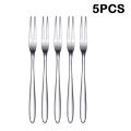 10pcs Fruit Fork Stainless Steel Two-toothed Fork Cake Fork Western Small Fork Multifunctional Household Kitchen Accessories. 
