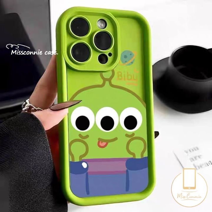 For Samsung A23 A13 A14 A54 A24 A04 A50 A32 A04s A34 A12 A30s A52 A52s A20 A03 A50s A11 A21s A10s A51 A03s A20s A31 A02s A30 Lovely Alien Three-eyed Monster Cartoon Disney Green Red Case