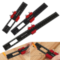 Woodworking Precision Pocket Ruler Aluminum Alloy Slide Ruler Inch & Metric T-Type Scribing Ruler Square Layout 160mm. 