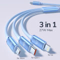 CAFELE 27W 3 IN 1 Fast Charging Cable Type C To Lightning Cable For iPhone 13 14 Pro Max USB C Cable For iPhone 15 16 Xiaomi GT6. 