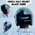 LS5 Unisex Bike Half Helmet Black, Blue, Red Cama Matt and Shine for Boys and Girls with Clear Visor CM 55-56 in Inches 21-22. 