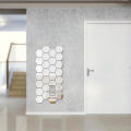12Pcs Mirror Hexagon Removable Acrylic Wall Stickers Art DIY Home Decor Decals. 