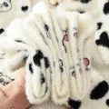 1/2pairs Milk Cow Socks for Women Kawaii Thicken Cashmere Middle Tube Sock Sweet Girls Soft Warm Korean Outwear Floor Wear Socks. 