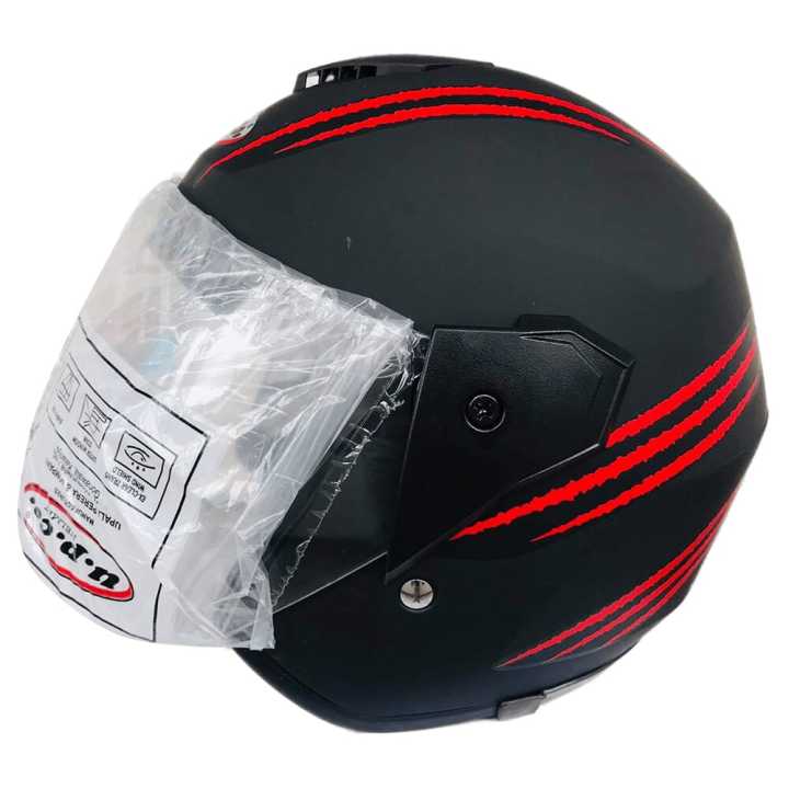 U.P.Co Levo Motor Black Red Matt Bike Helmet SLS Certified