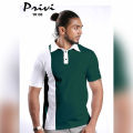 Privi Fashion Unique Design Premium Quality Knit Collar T-Shirt for Men. 