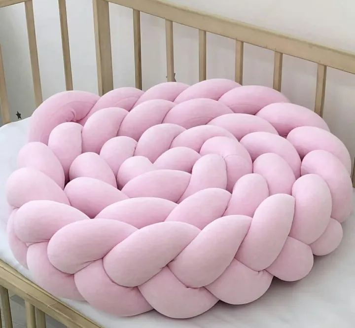 Braided%20Cot%20Bumper%203%20Strands%204%20sided%20%20plus%20Star%20pillow%20and%20a%20Decorative%20Swan%20pillow%20Bedding%20set.%20-%20Image%204