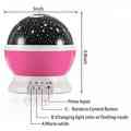 Pink Dream Rotating Star Master Night Projection Lamp. 