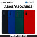 Slide Camera Lens Protection Phone Case For Samsung Galaxy A50 / A50 / A50s Hard Silicone Shock Proof Back Cover. 