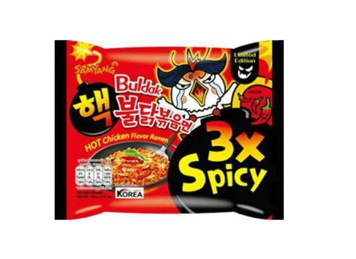 Samyang Hot Chicken 3X Spicy Instant Buldak Noodles Ramen Flavor 140g