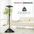 Speaker Stand Pair, 6-Position (97-157cm) Height Adjustable Studio Monitor Stands with Stable Base, Non-skid Padding Stickers & Safety Pin, Heavy Duty Metal Triangle Speaker Stands Pair. 