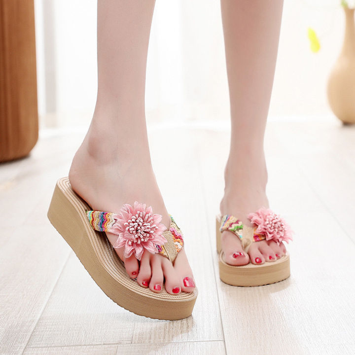 Women%20Slippers%20Summer%20New%20Pattern%20Fashion%20Wedge%20Comfortable%20Beach%20Sandals%20Simple%20Home%20Top%20Slippers%20Ladies%20Flat%20Flip-flop%20Slide%20-%20Image%203