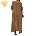 Cotton Blend Women Outfit Stylish V-neck Button Down Shirt Dress for Women Perfect for Office Daily Life Summer Parties Solid Color Loose Fit with Rolled Sleeves A-hem Design Women V-neck Button-down. 