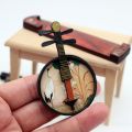 Gift 1/6 1/12 Dollhouse Musical Instruments Wood Multicolor Chinese Classical Instrument Photo Props Courtesan Pattern Miniature Guzheng Pipa. 