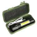 XPE COB LED Flashlight Adjustable Focus Camping Torch Pen Clip Light. 