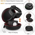 Portable Charger Charging Holder Dock Case For Apple Watch Series 8 Ultra 49mm 7 6 SE 5 4 3 2 1 Travel Protective Bag Pouch Cover Zipper Box. 