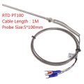 RTD PT100 Temperature Sensor Thread M8 Cable 1M Thermocouple Probe 100mm 3 wires. 