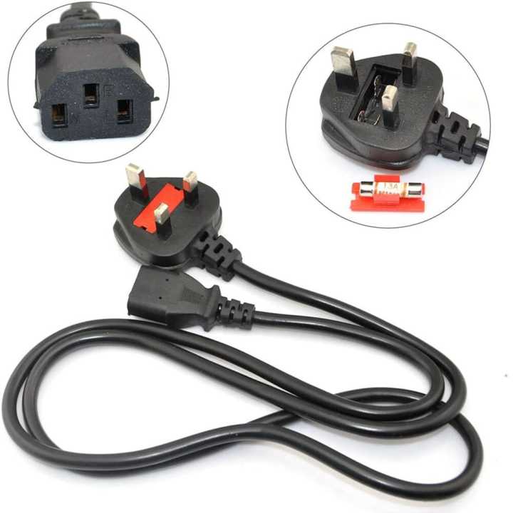 Power Code with Fuse Desktop Cable 3 Pin