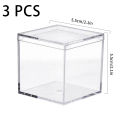 1/3/5Pcs Clear Plastic Square Cube Box With Lids Durable Candy Box Multiple Uses Transparent Case Organizer Container. 