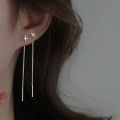 Long Wire Tassel Thread Chain Hanging Earings Cross Star Pendants Drop Earrings Jewelry For Women. 